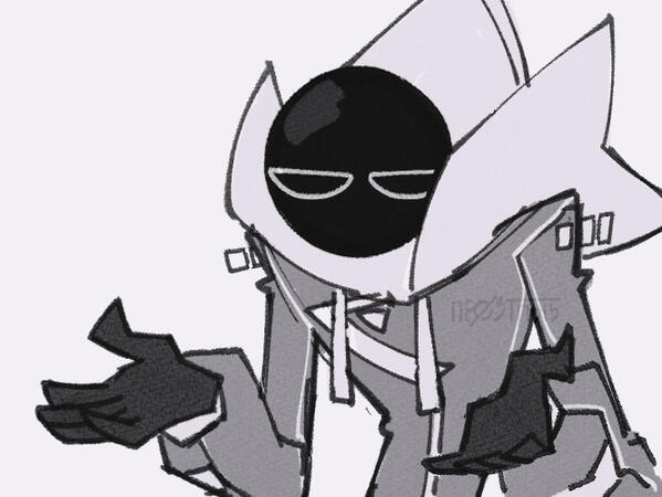 Drawing of Itzi as the 'guess i'll die' meme, shrugging his shoulders and staring blankly at the camera.