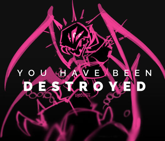 A drawing of a centipede-like rendition of the Boss in Annihilate.